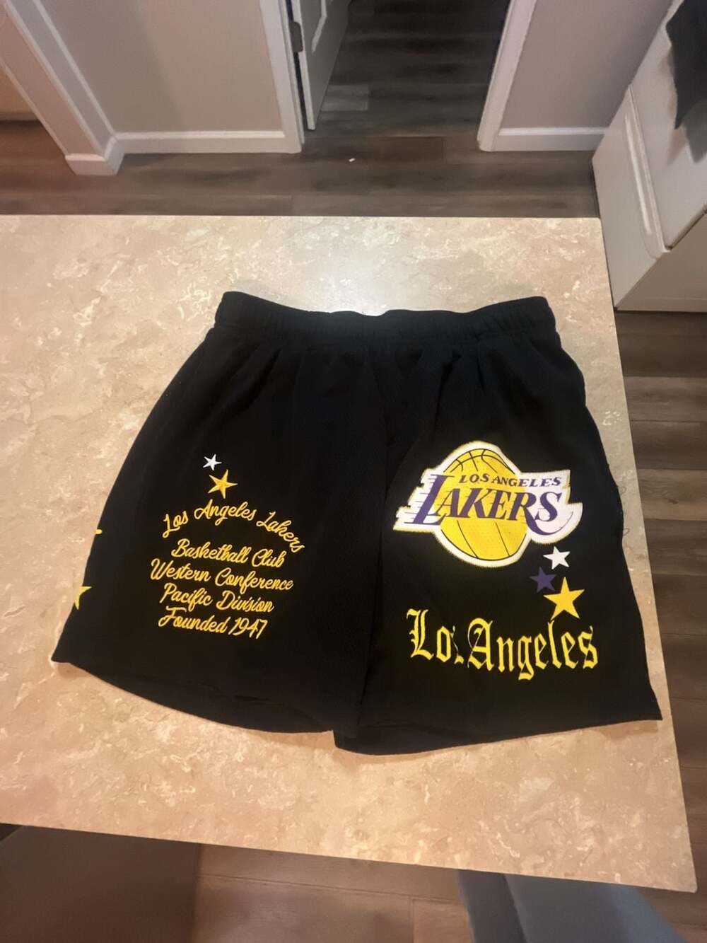 NBA Ultra Game Los Angeles Lakers Black Mesh Basketball Shorts Size M